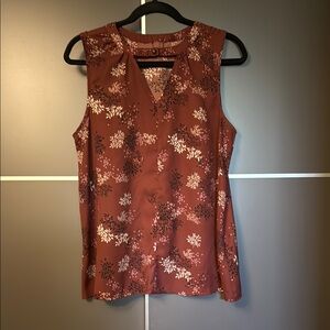 Maurices Brown Sleeveless Blouse with V-Neck